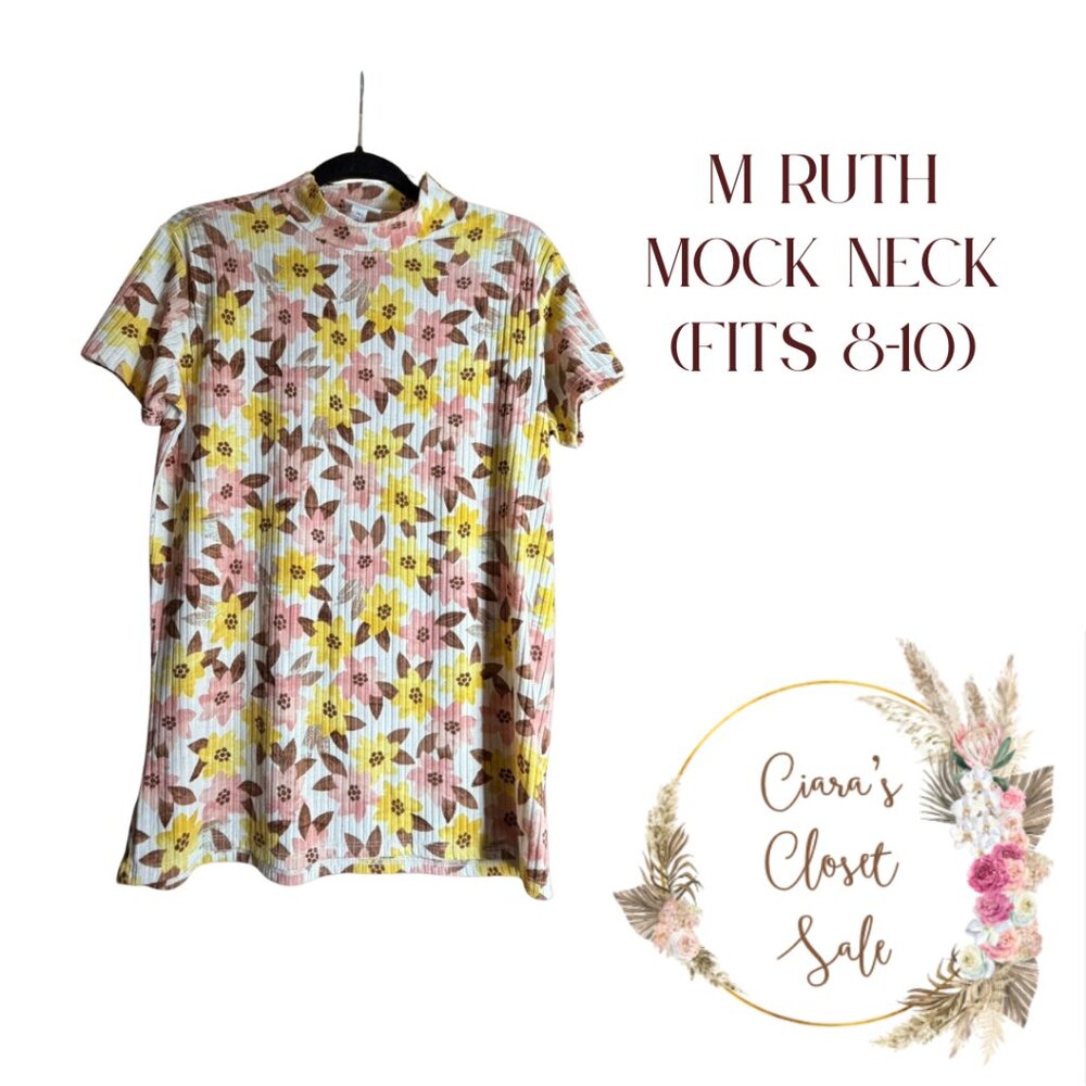 LuLaRoe Ruth Mock Neck Short Sleeved Top